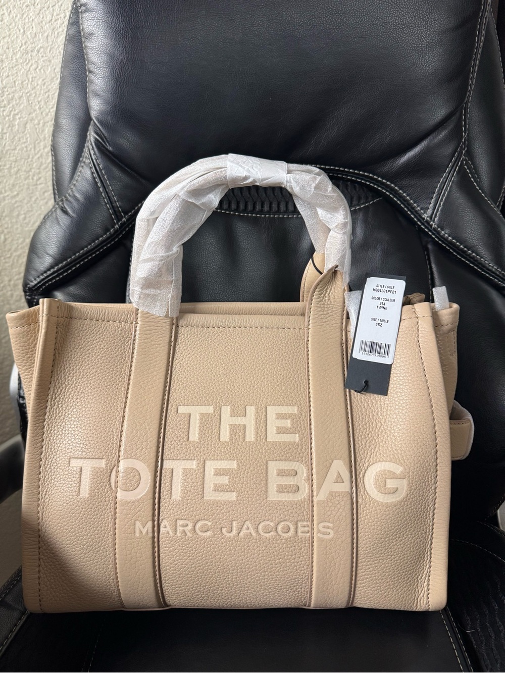 Marc Jacobs Medium Leather Tote Bag- Twine